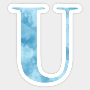 Clouds Blue Sky Initial Letter U Sticker